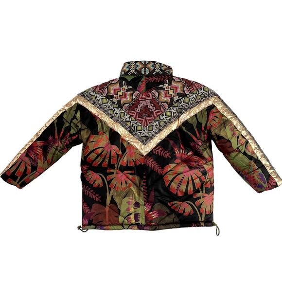 FARM Rio Tropical Puffer Metallic Coat Jacket Multicolor Size XS - Picture 2 of 6